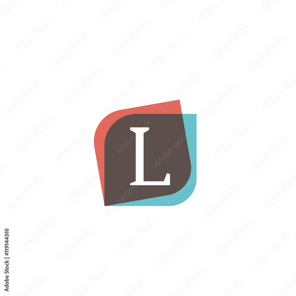 L letter retro sign company symbol vector design