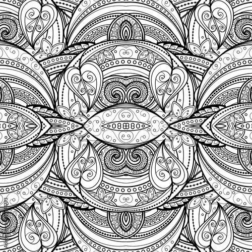 Vector Seamless Abstract Black and White Tribal Pattern