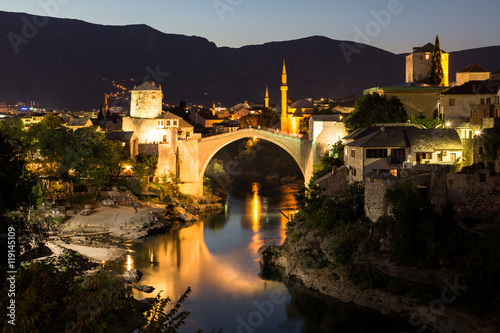 Mostar Skyline at Night