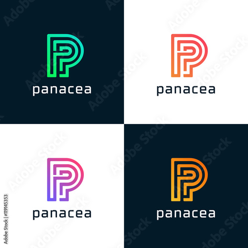 P letter logo sign vector element icon. Label brand identificati