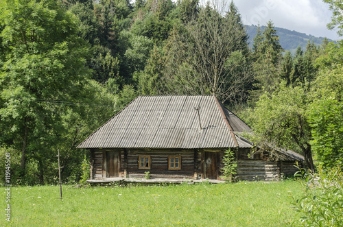 Traditional village house in the Ukrainian Carpathians