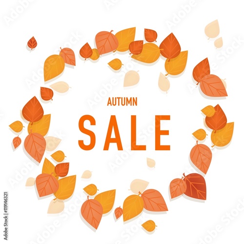 Happy Circle Orange Autumn Sale Time, discounts after summer