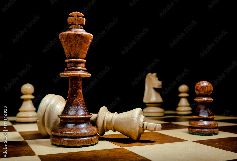 One chess king dominating another. One chess king dominating another.