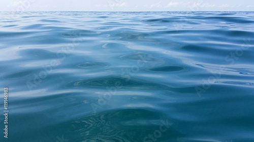 Surface of the warm sea with salt water