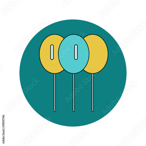 Vector illustration in flat design of National Colors of Ukraine on balloons