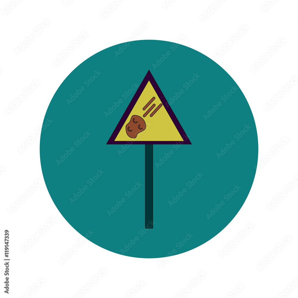 Vector illustration in flat design of space meteorite sign Vector illustration in flat design of space meteorite sign