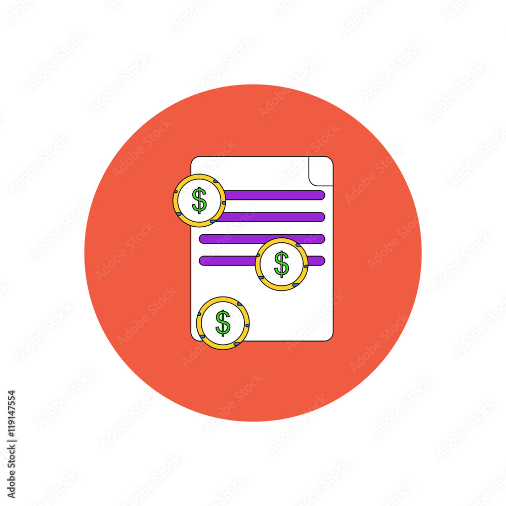 Vector illustration in flat design of get money for paper contract Vector illustration in flat design of get money for paper contract