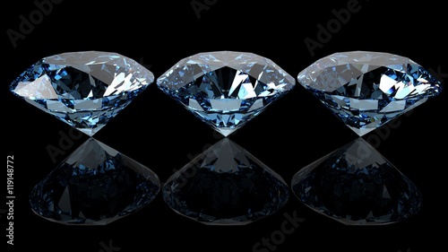 Diamonds. 3D illustration. 3D CG. High resolution.