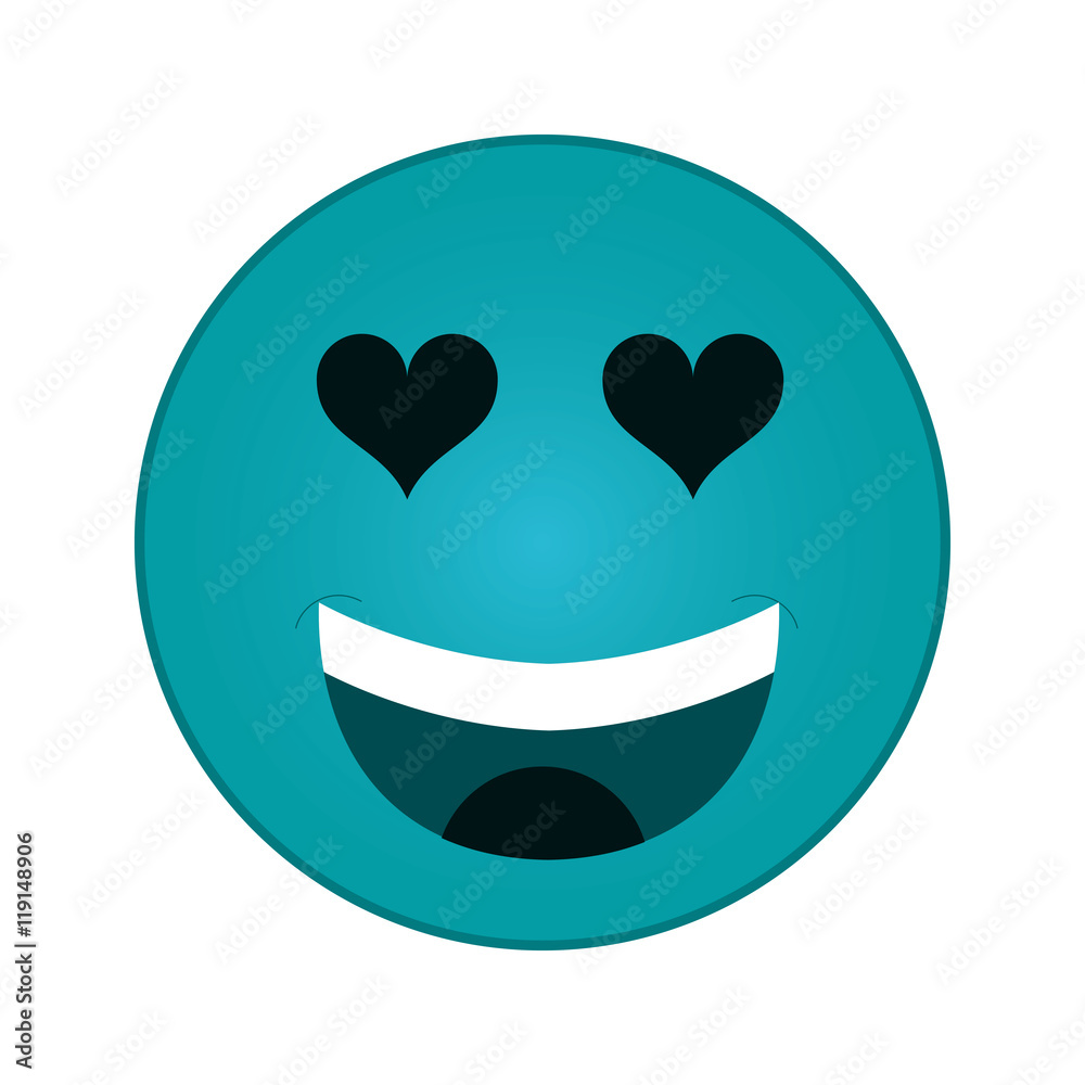 flat design heart eyes emoticon icon vector illustration flat design heart eyes emoticon icon vector illustration