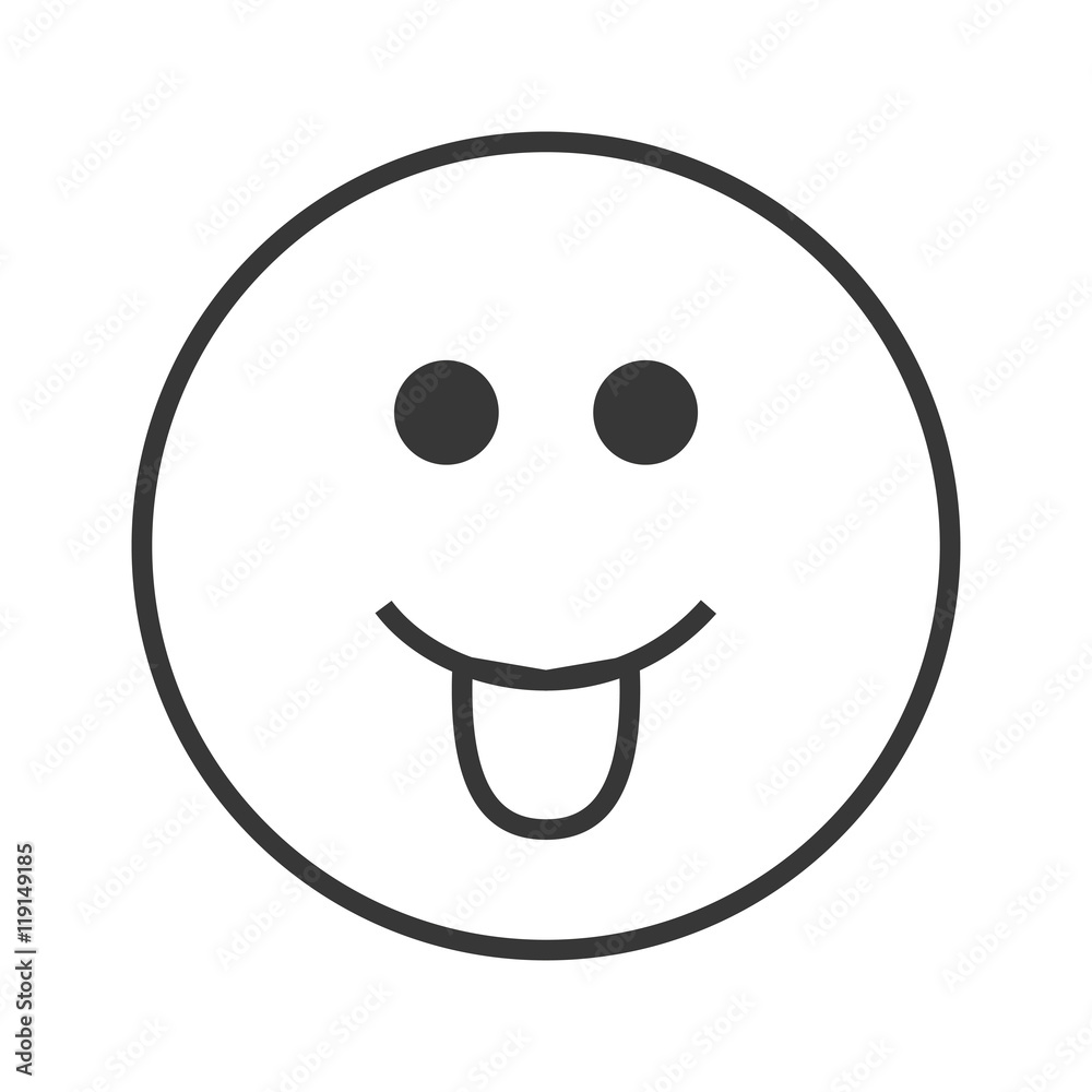 Fototapeta premium flat design tongue out emoticon icon vector illustration