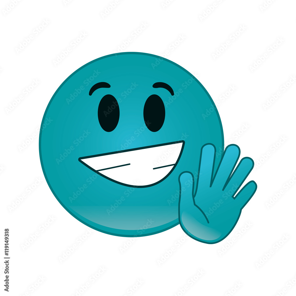 Fototapeta premium flat design smile emoticon icon vector illustration
