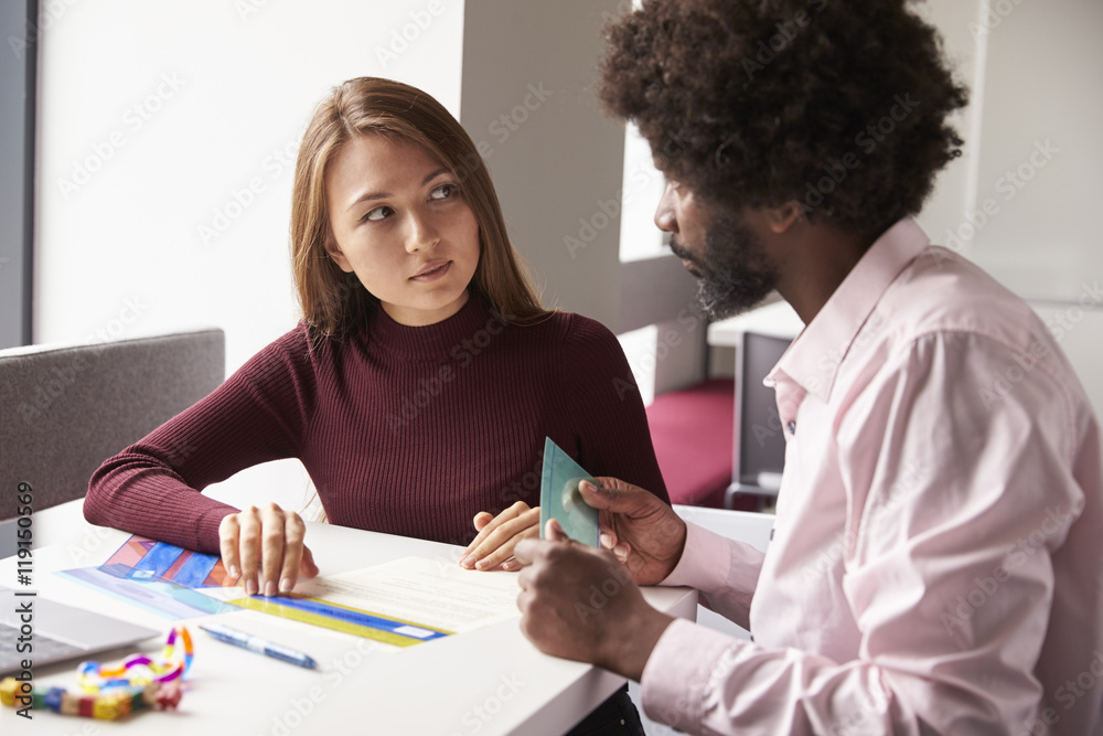 Tutor Using Learning Aids To Help Student With Dyslexia Tutor Using Learning Aids To Help Student With Dyslexia