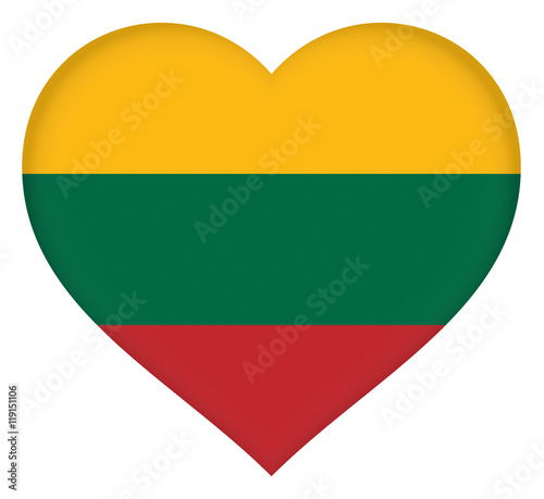 Illustration of the flag of Lithuania shaped like a heart Free Download Illustration of the flag of Lithuania shaped like a heart - GFXLoad