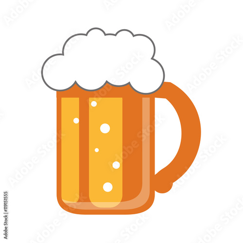 flat design glass of beer icon vector illustration