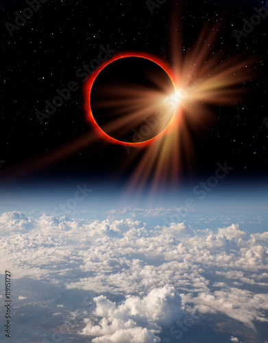 Solar eclipse "Elements of this image furnished by NASA"