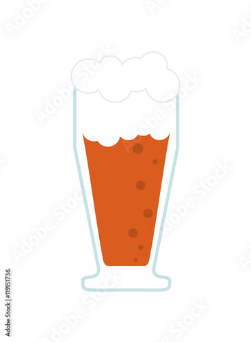 flat design glass of beer icon vector illustration