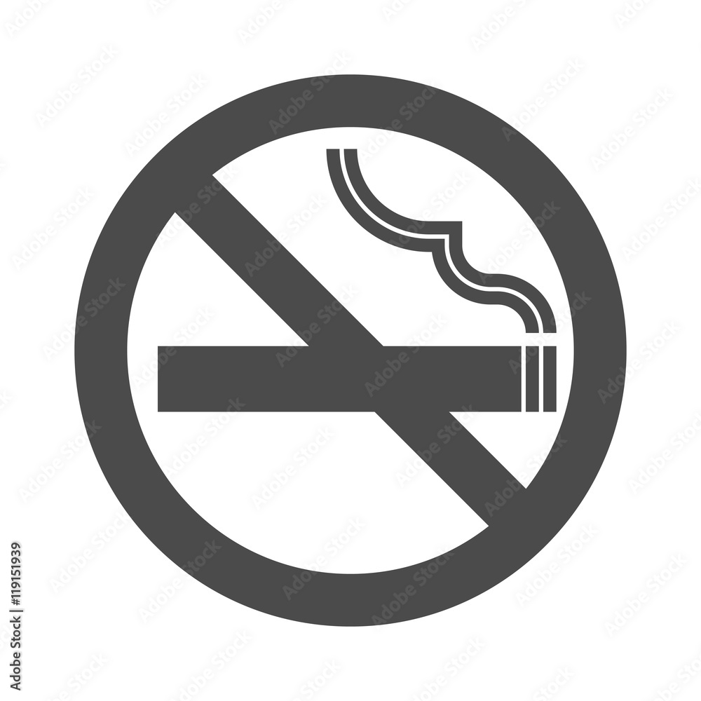 Non smoking area sign symbol, silhouette Non smoking area sign symbol, silhouette