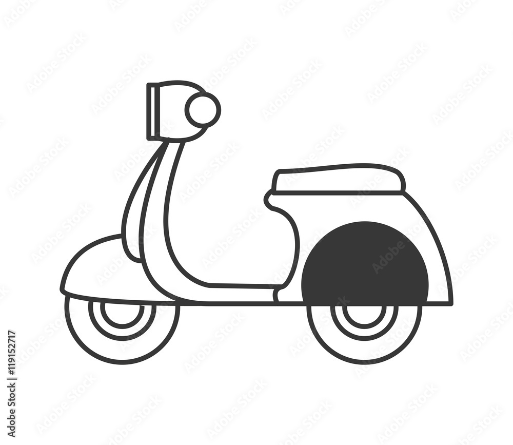 flat design retro scooter icon vector illustration flat design retro scooter icon vector illustration