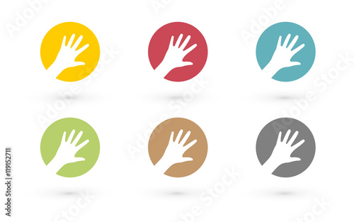 colorful hands in circle icon
