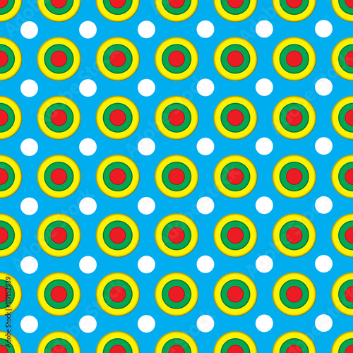 Colorful seamless pattern of circle shape and dot.