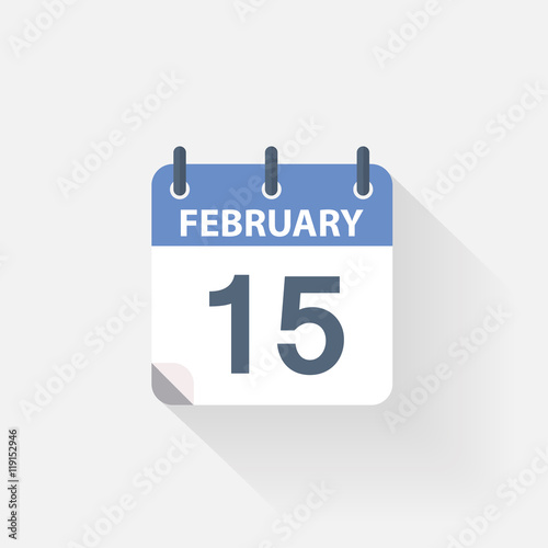 15 february calendar icon