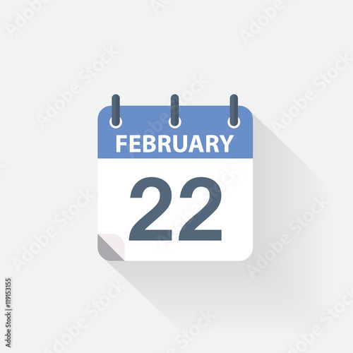 22 february calendar icon