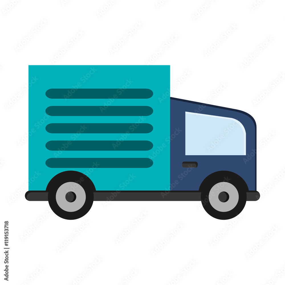 flat design cargo truck icon vector illustration flat design cargo truck icon vector illustration