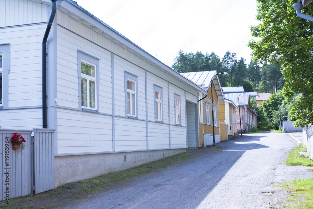 Loviisa, Finland. Historic building in the old town