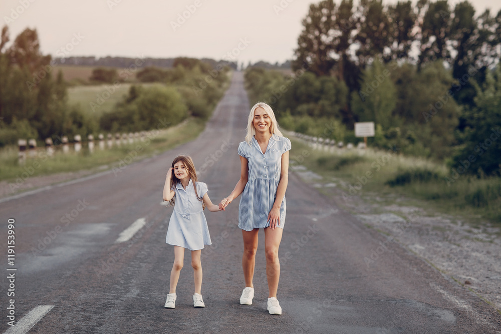 mom and daughter outside mom and daughter outside