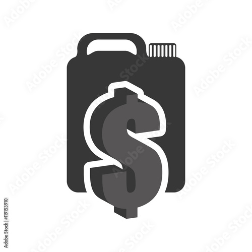 money barrel petroleum gasoline oil industry silhouette icon. Flat and Isolated design. Vector illustration