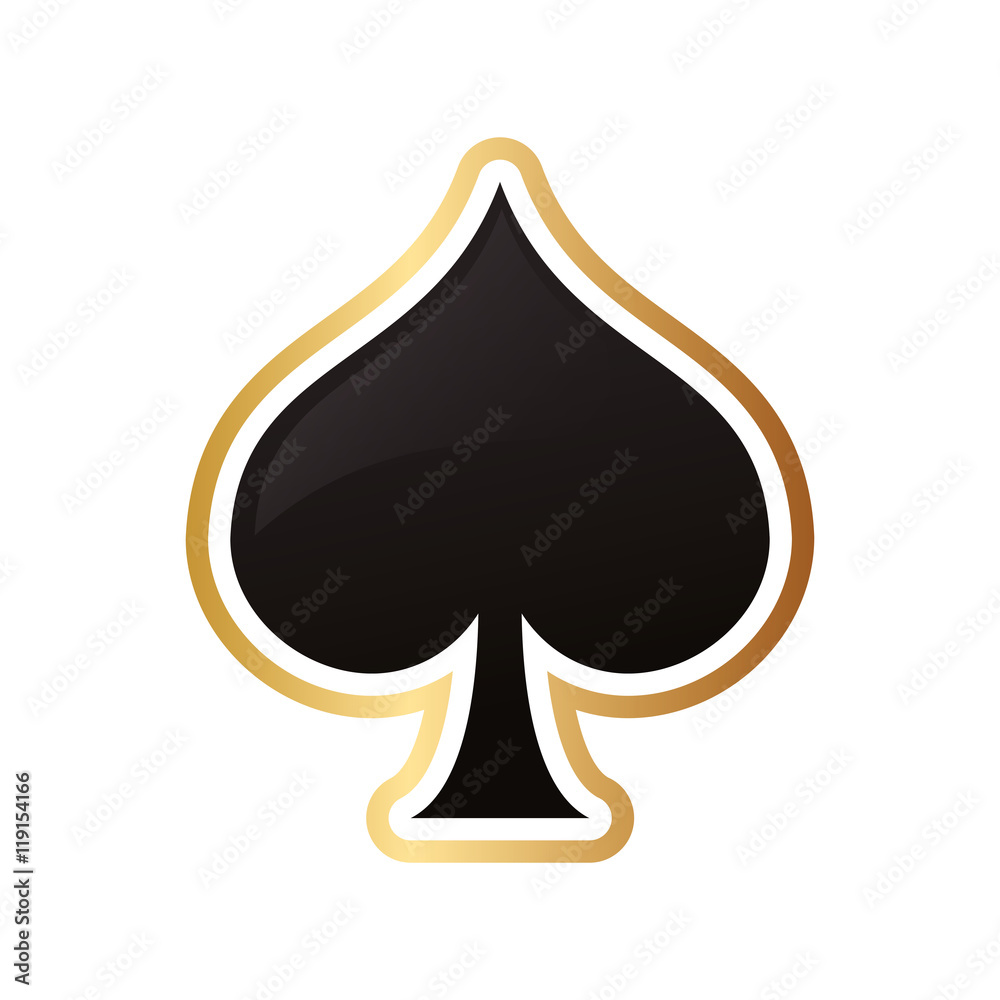 flat design spade card icon vector illustration flat design spade card icon vector illustration