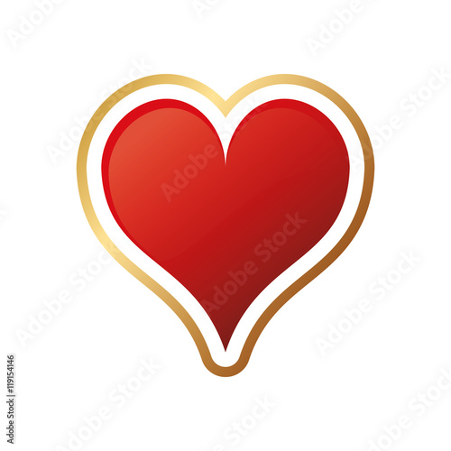 flat design hearts card icon vector illustration