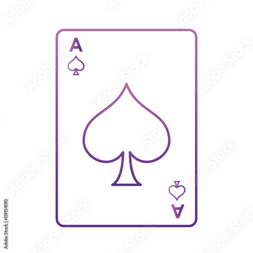 flat design spade card icon vector illustration