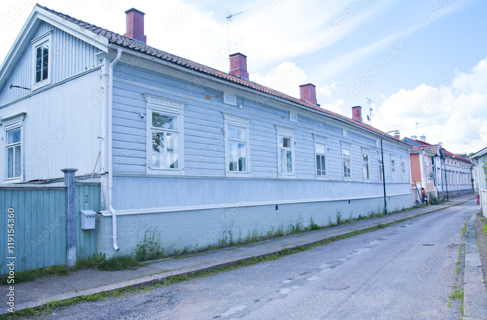 Loviisa, Finland. Historic building in the old town