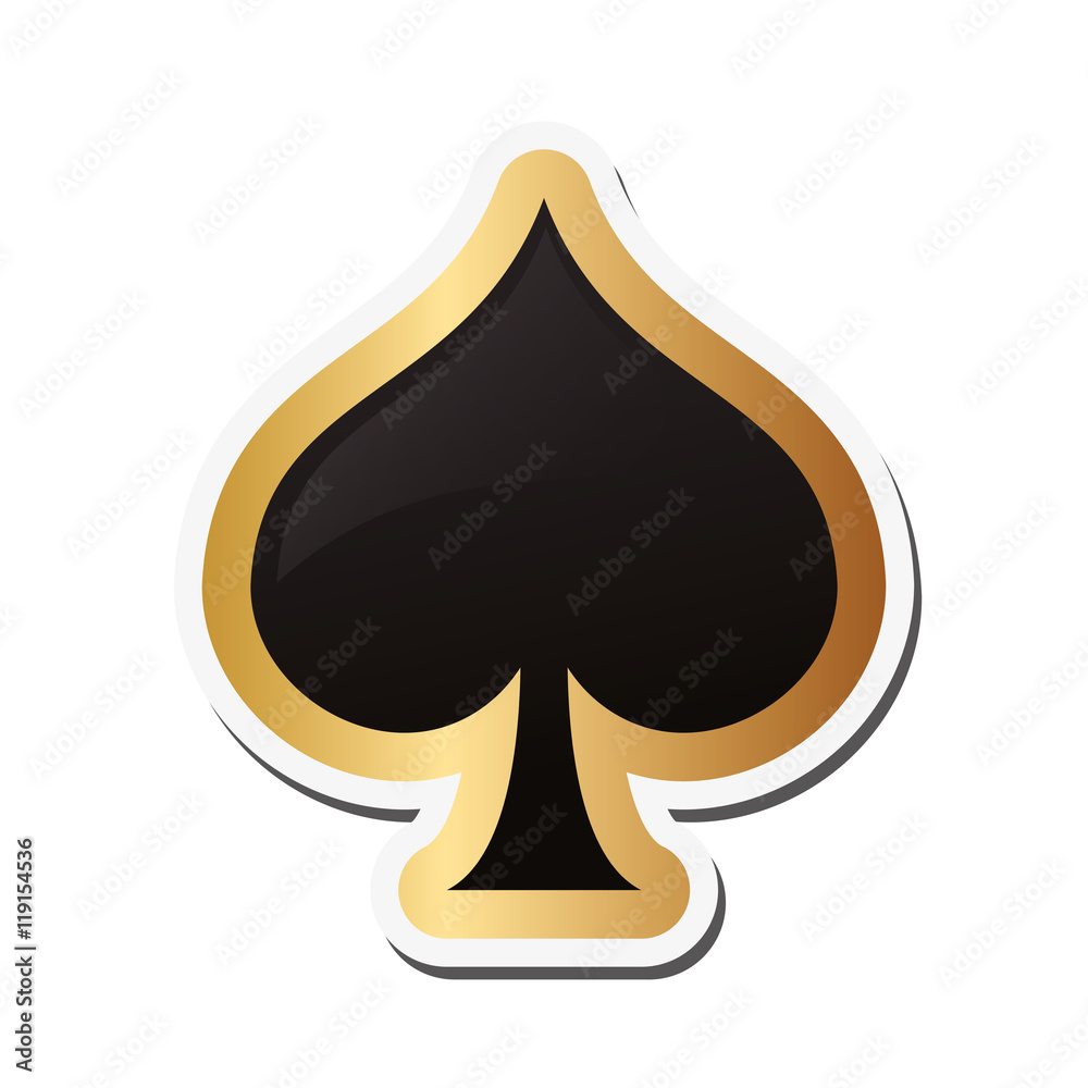 flat design spade card icon vector illustration flat design spade card icon vector illustration
