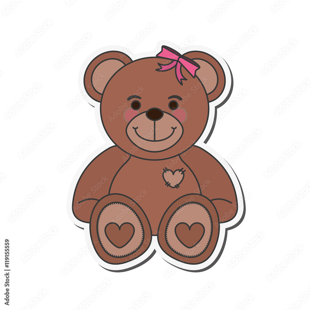 Obraz premium flat design teddy bear icon vector illustration