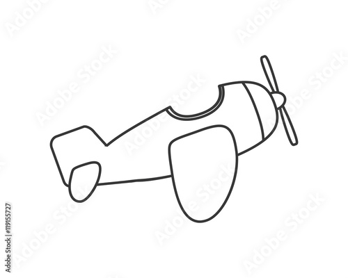 flat design toy airplane icon vector illustration