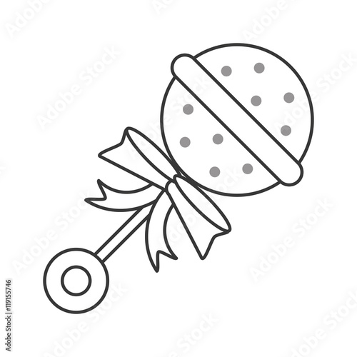 flat design baby toy rattle icon vector illustration