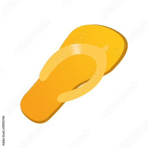 flat design single flip flop icon vector illustration