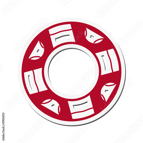 flat design life preserver icon vector illustration