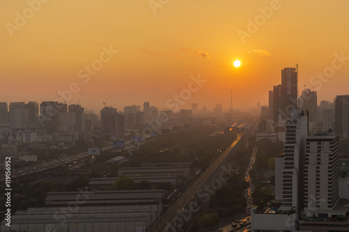 Bangkok, Thailand - Feb 27,2015 : Bangkok cityscape at morning 