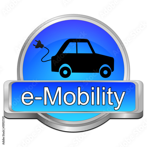 e-Mobility Button - 3D illustration
