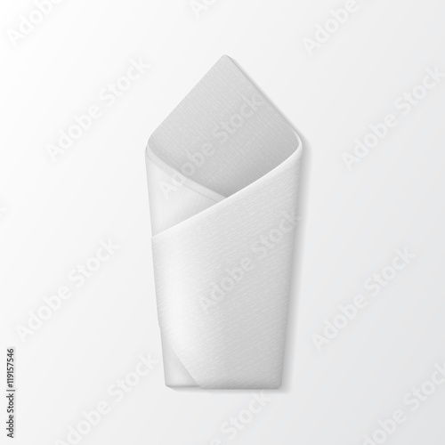 Folded Envelope Napkin Top View. Table Setting