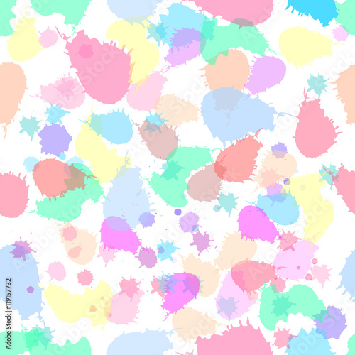Seamless pattern with colorful splashes. The template for the cover fabric, books. Vector illustration