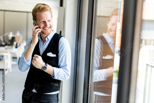 Young businessman on the phone