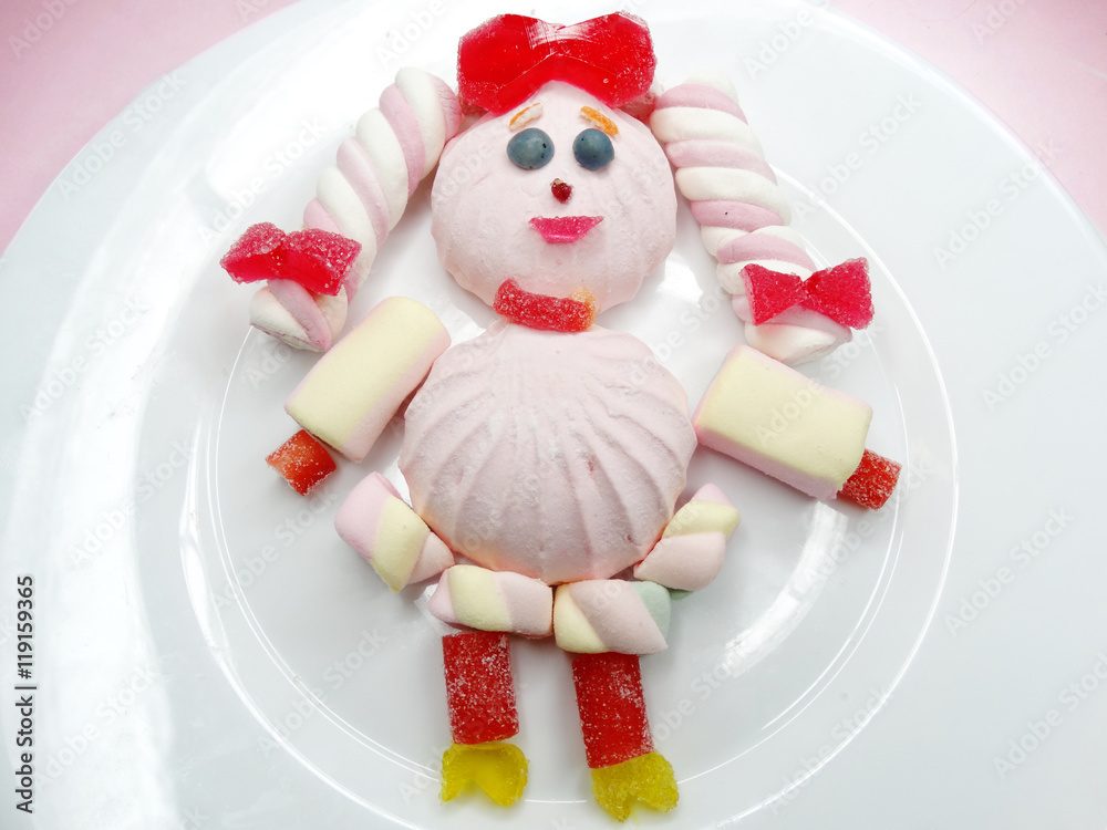 Fototapeta premium creative marmalade fruit jelly sweet food princess form