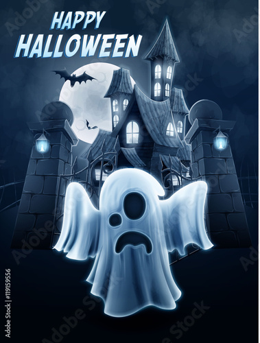 happy halloween with ghost