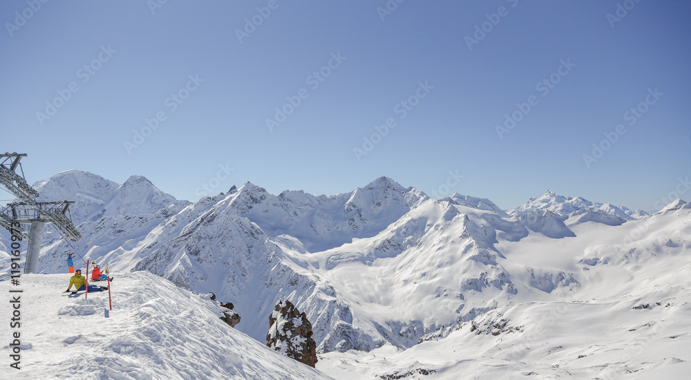 Caucasus mountains view