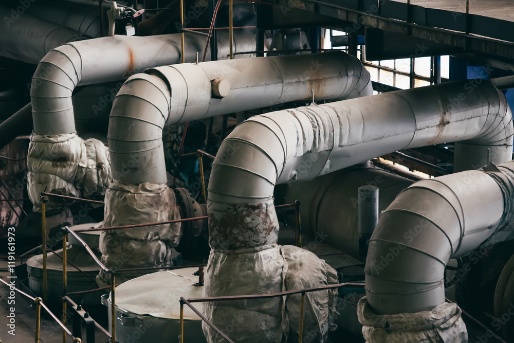 Huge pipes at the power plant Stock Photo | Adobe Stock