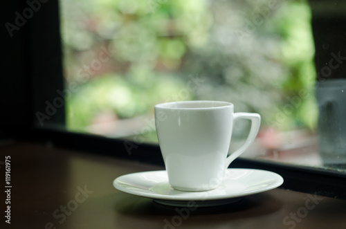 Glass espresso shots,Glass coffee with coffee.